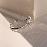 Handmade Oval Halo Bridal Ring